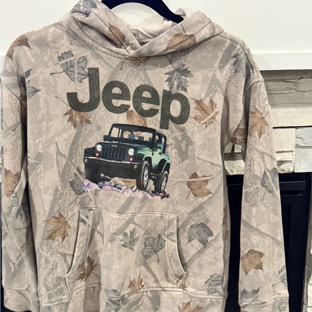 Abercrombie Kids Beige Leaf Print Hoodie